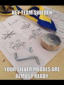 Humour related to the Mens Hockey game Canada vs/ Sweden refernce to Ikea! lol 