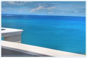 Balcony view of beautiful blue waters of Anguilla